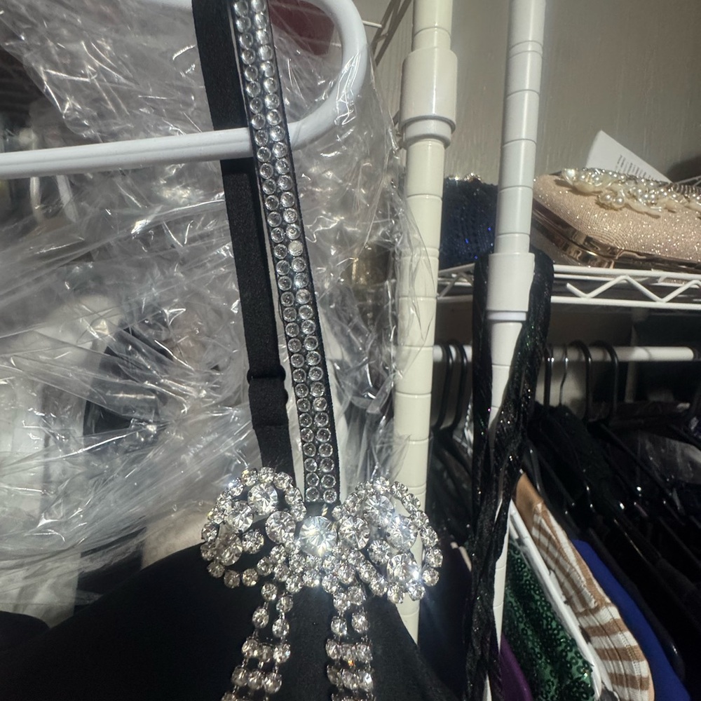 Kensie Black Dress with Rhinestone Detail - Picture 4 of 8